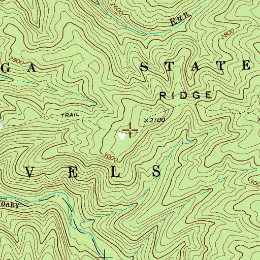 Topographic Map of Burnside Ridge, WV