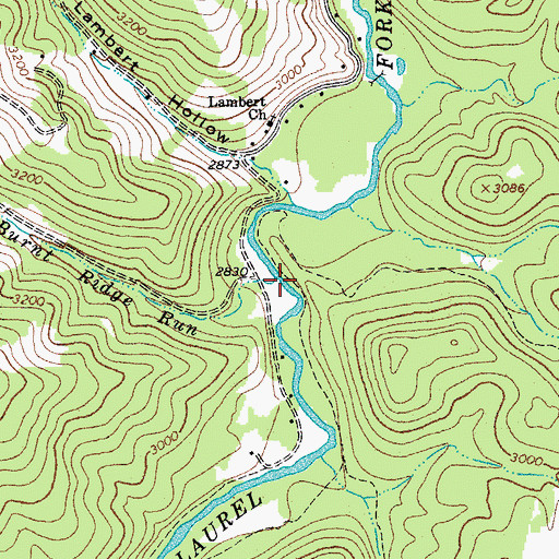 Topographic Map of Burnt Ridge Run, WV