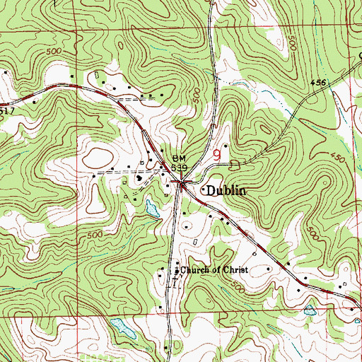 Topographic Map of Dublin, AL