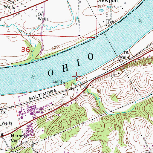 Topographic Map of Calf Creek, WV