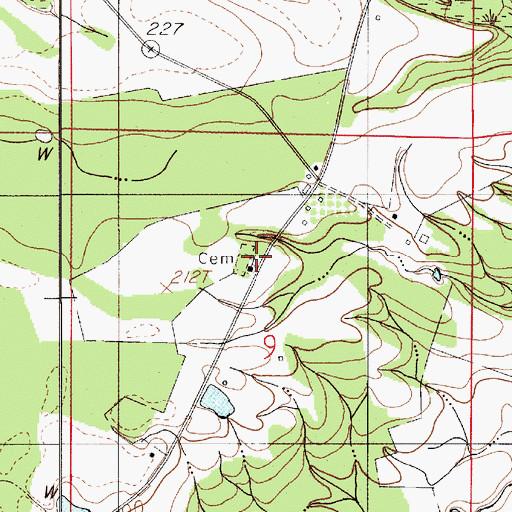 Topographic Map of Ellwood Church, AL