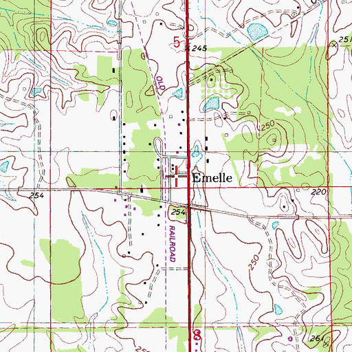 Topographic Map of Emelle, AL