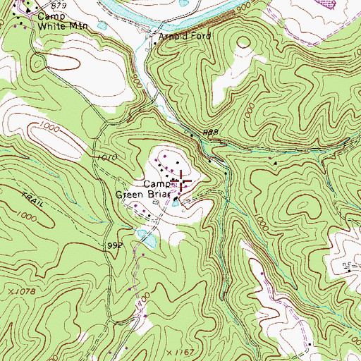Topographic Map of Camp Green Briar, WV