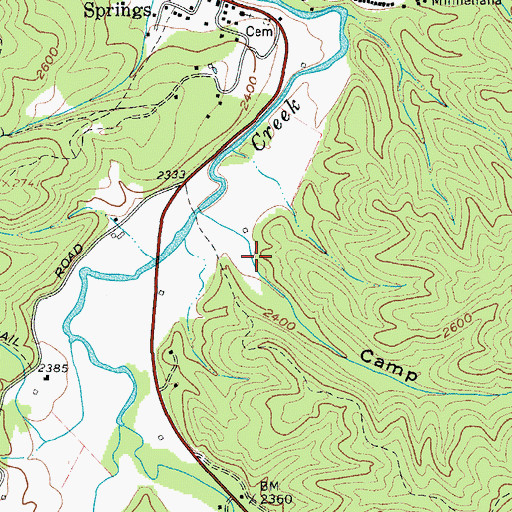 Topographic Map of Camp Hollow, WV