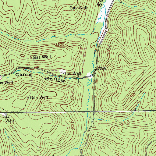 Topographic Map of Camp Hollow, WV