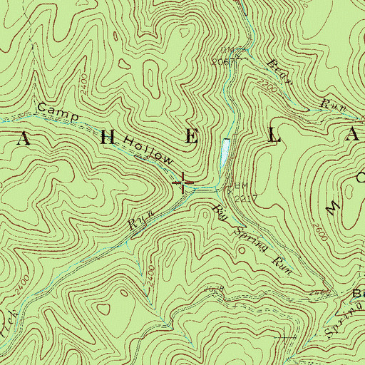 Topographic Map of Camp Hollow, WV