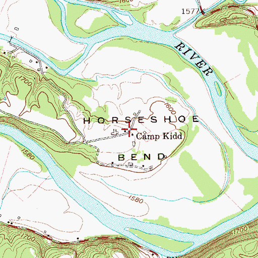 Topographic Map of Camp Kidd, WV