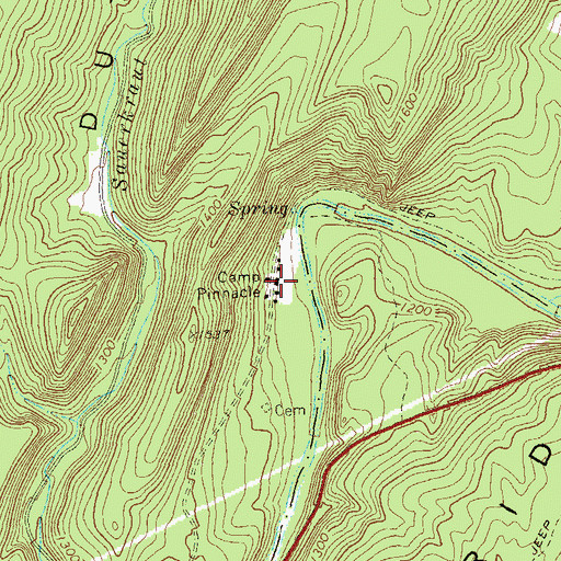 Topographic Map of Camp Pinnacle, WV