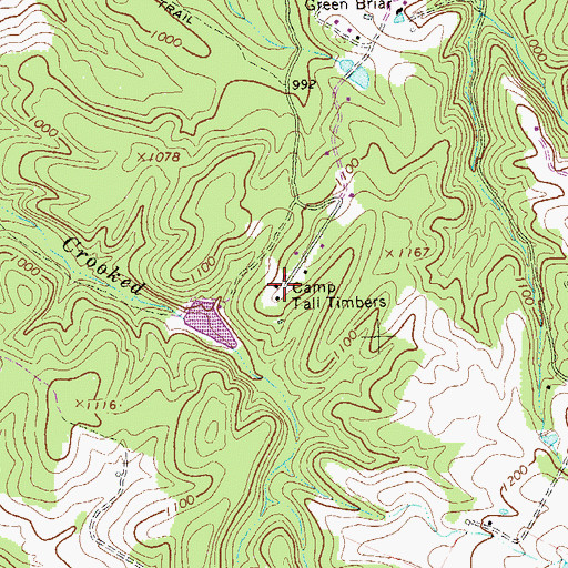 Topographic Map of Camp Tall Timbers, WV