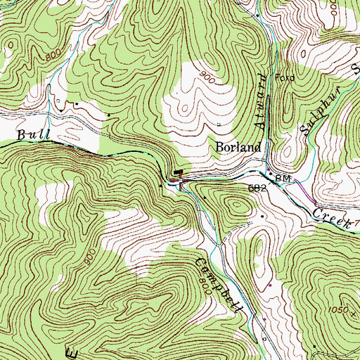 Topographic Map of Campbell Run, WV