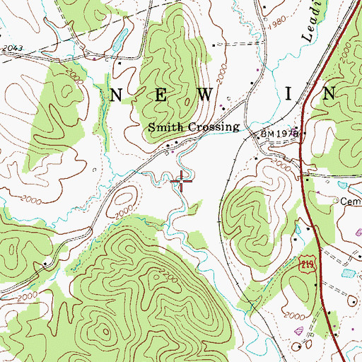 Topographic Map of Campfield Run, WV