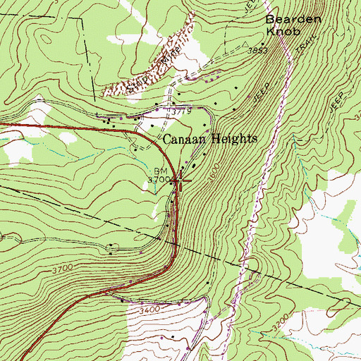 Topographic Map of Canaan Heights, WV