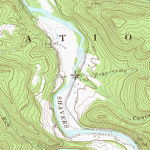Topographic Map of Canoe Run, WV