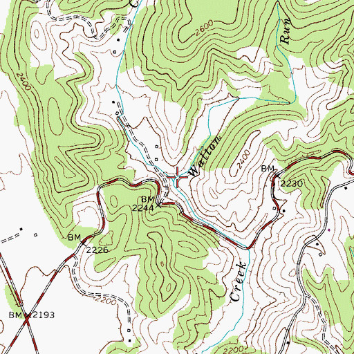 Topographic Map of Carr Branch, WV