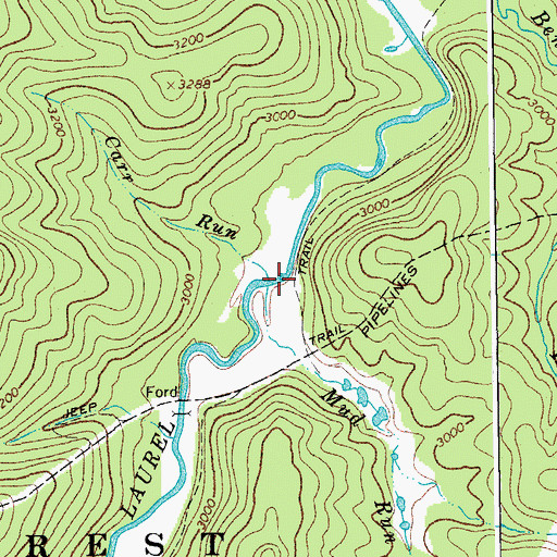 Topographic Map of Carr Run, WV