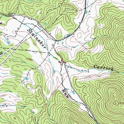 Topographic Map of Carrick Run, WV