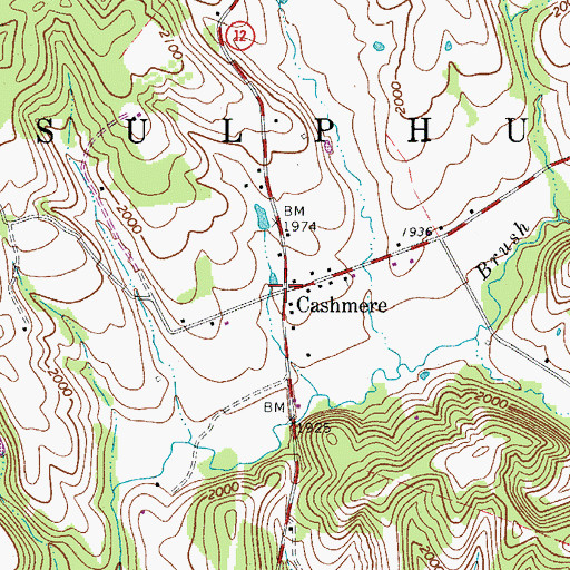 Topographic Map of Cashmere, WV