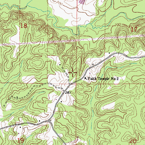 Topographic Map of Faith Temple Number 2, AL