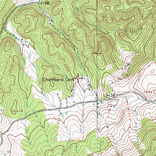 Topographic Map of Chambers Cemetery, WV