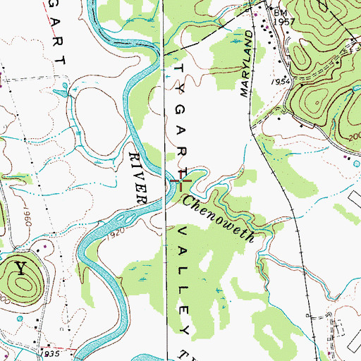 Topographic Map of Chenoweth Creek, WV