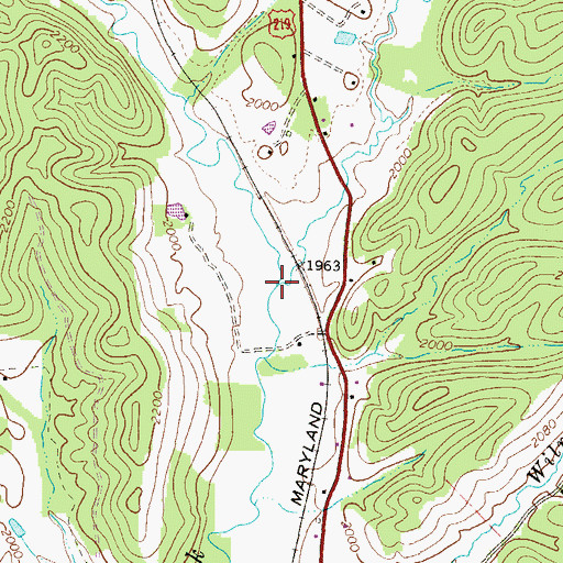 Topographic Map of Cherry Fork, WV