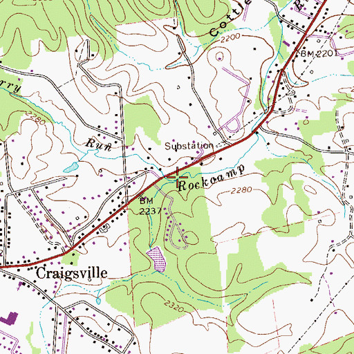 Topographic Map of Cherry Run, WV