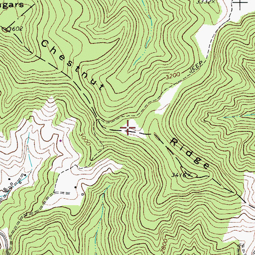 Topographic Map of Chestnut Ridge, WV