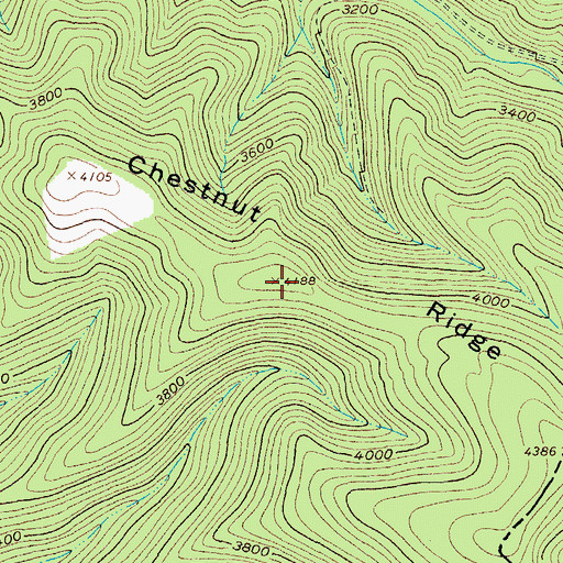 Topographic Map of Chestnut Ridge, WV