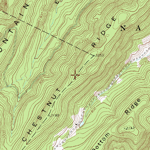 Topographic Map of Chestnut Ridge, WV