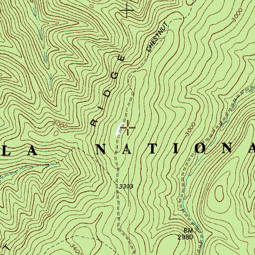 Topographic Map of Chestnut Ridge Trail, WV