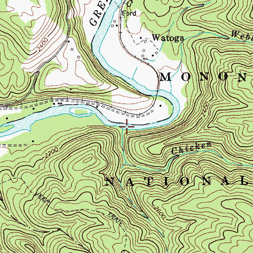 Topographic Map of Chicken House Run, WV