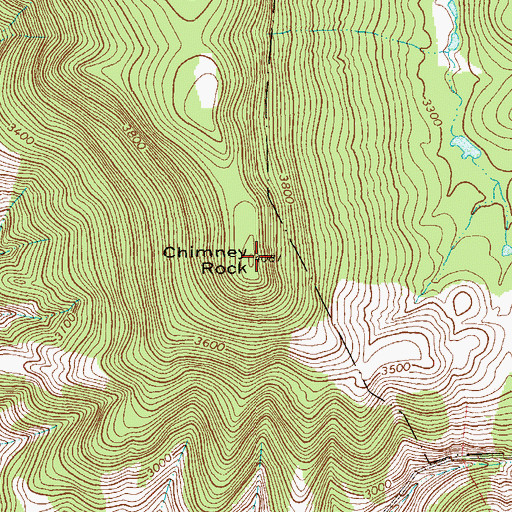 Topographic Map of Chimney Rock, WV