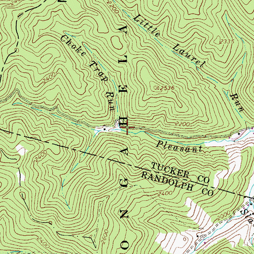 Topographic Map of Choke Trap Run, WV