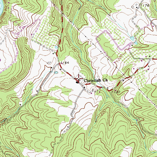 Topographic Map of Christian Church, WV