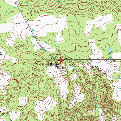 Topographic Map of Christian Ridge Church, WV