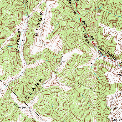 Topographic Map of Clark Ridge, WV