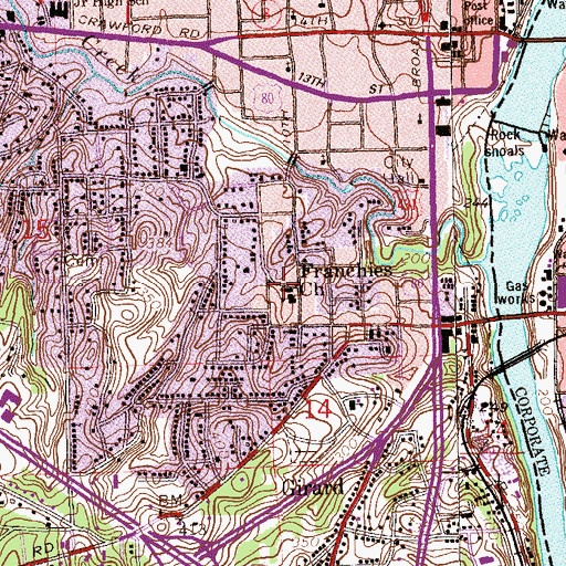 Topographic Map of Franchise Missionary Baptist Church, AL