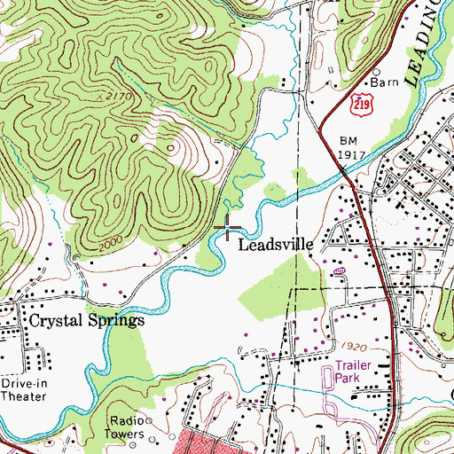 Topographic Map of Claylick Run, WV