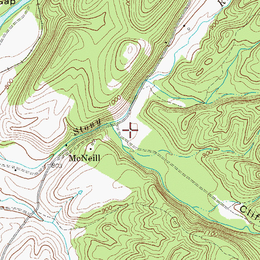Topographic Map of Clifford Hollow, WV