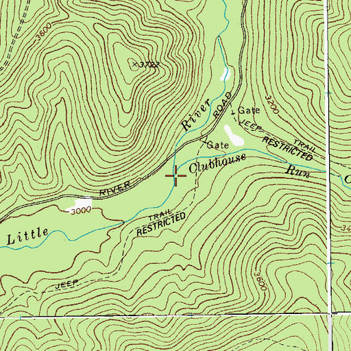 Topographic Map of Clubhouse Run, WV