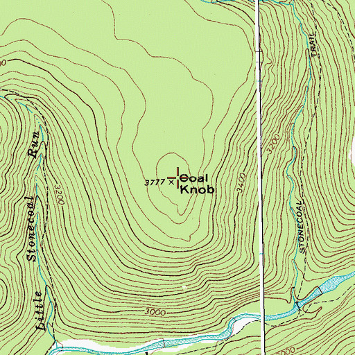 Topographic Map of Coal Knob, WV