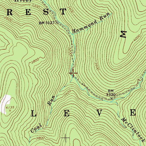 Topographic Map of Coal Run, WV