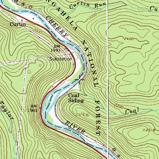 Topographic Map of Coal Siding Run, WV