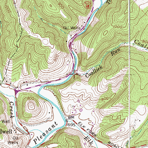 Topographic Map of Coallick Run, WV