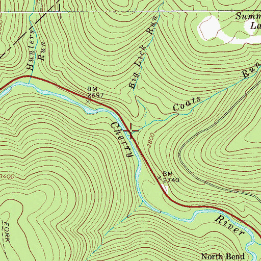 Topographic Map of Coats Run, WV