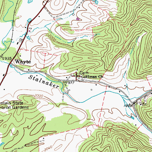 Topographic Map of Coffman Church, WV