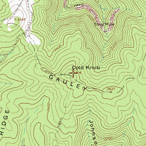 Topographic Map of Cold Knob, WV