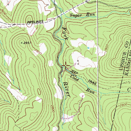 Topographic Map of Cold Run, WV
