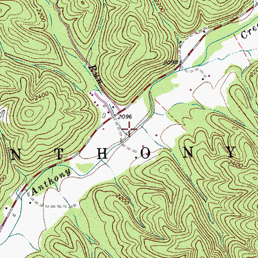 Topographic Map of Coles Run, WV