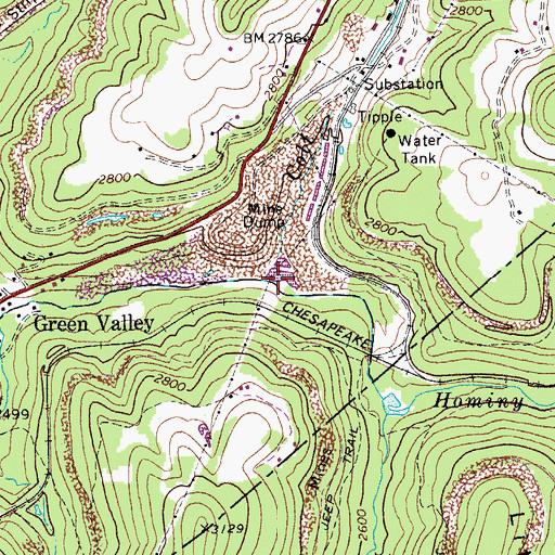 Topographic Map of Colt Branch, WV